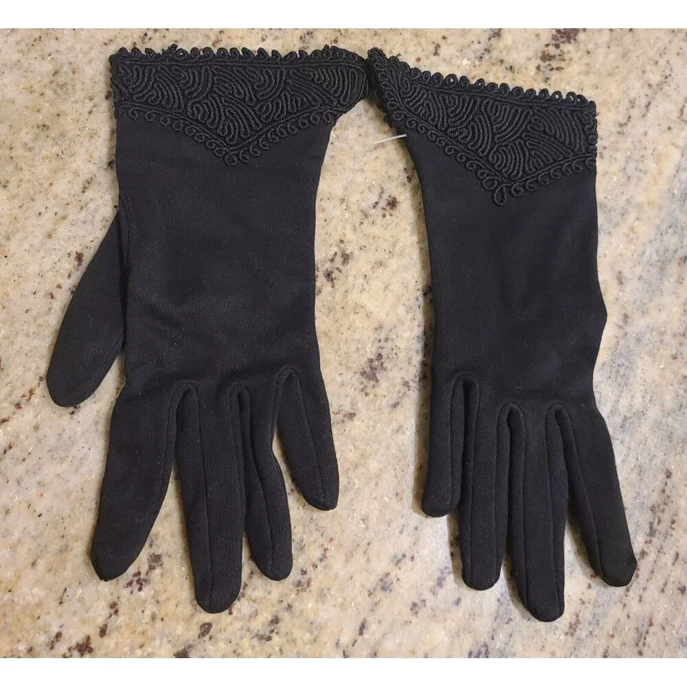 New? Vtg Size 6 Small Black Cotton Stretch Formal 8.5